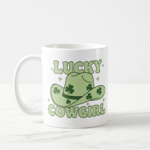 Lucky Cowgirl St Patricks Day Western Coffee Mug