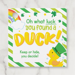 Lucky Cruise Ducks Square Tags, St Patrick's Day Favour Tags