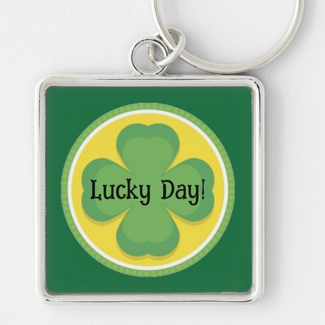 Lucky Day! Customise Shamrock Keychain (Front)