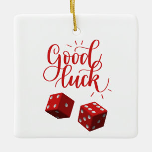 lucky day dices ceramic ornament