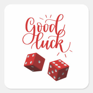 lucky day dices square sticker