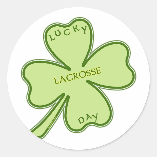Lucky Day Lacrosse Classic Round Sticker (Front)
