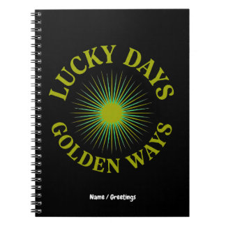 Lucky Days & Golden Ways Retro Sunburst Heritage  Notebook