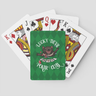 Lucky Devil Poker Club Funny Tasmanian Devil Art Playing Cards