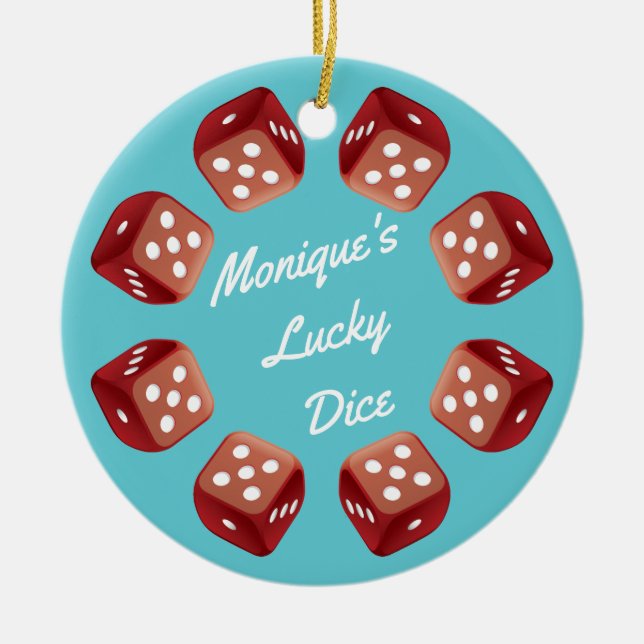 Lucky Dice - Bunco Night Christmas Ornament (Front)