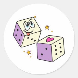 Lucky Dice Classic Round Sticker
