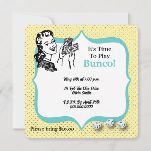 Lucky Dice Player Bunco Party Invitation