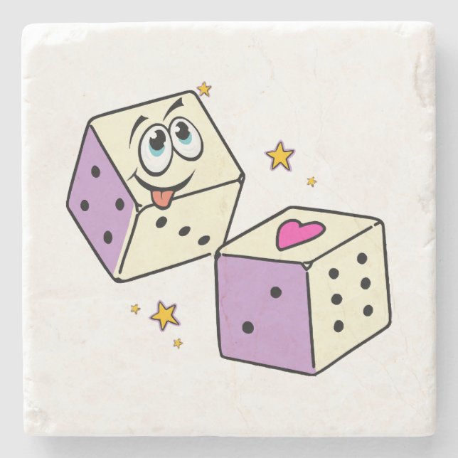 Lucky Dice Stone Coaster (Front)