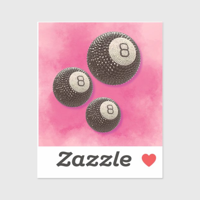 Lucky Disco 8 PINK, Lucky 8 disco Ball, Snooker (Sheet)