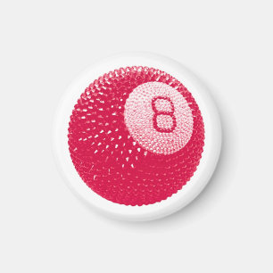 Lucky Disco 8 Pink, Lucky Disco Ball, Funky Art Magnet