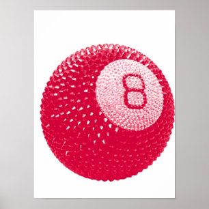 Lucky Disco 8 Pink, Lucky Disco Ball, Funky Art Poster