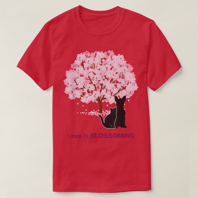 Lucky Dog Animal Rescue  Love Is Blossoming  T-Shirt (Design Front)