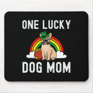 Lucky Dog Mum French Bulldog St Patrick's Day Rain Mouse Mat