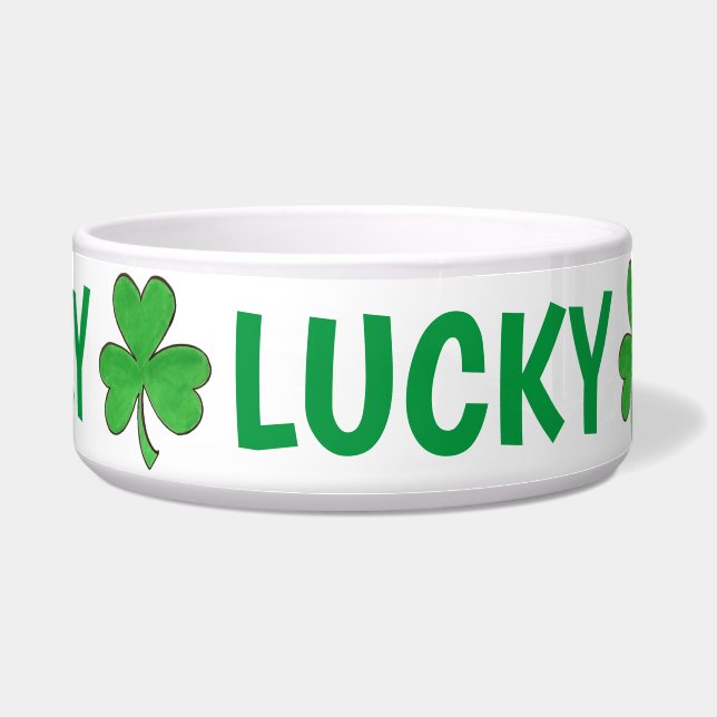 Lucky Dog Personalised Green Irish Shamrock Clover (Front)