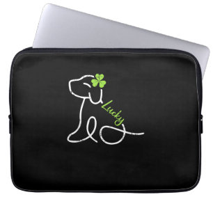 Lucky Dog St Patricks Day Cute Irish Puppy Shamroc Laptop Sleeve