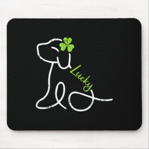 Lucky Dog St Patricks Day Cute Irish Puppy Shamroc Mouse Mat