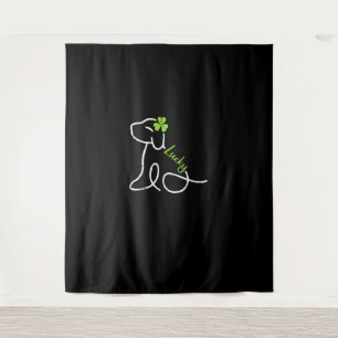 Lucky Dog St Patricks Day Cute Irish Puppy Shamroc Tapestry