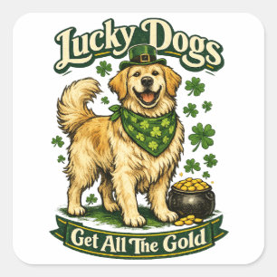 Lucky Dogs Get All The Gold Dog Sticker