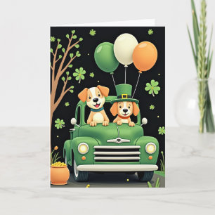 Lucky Dogs Truck Happy St Patricks Card