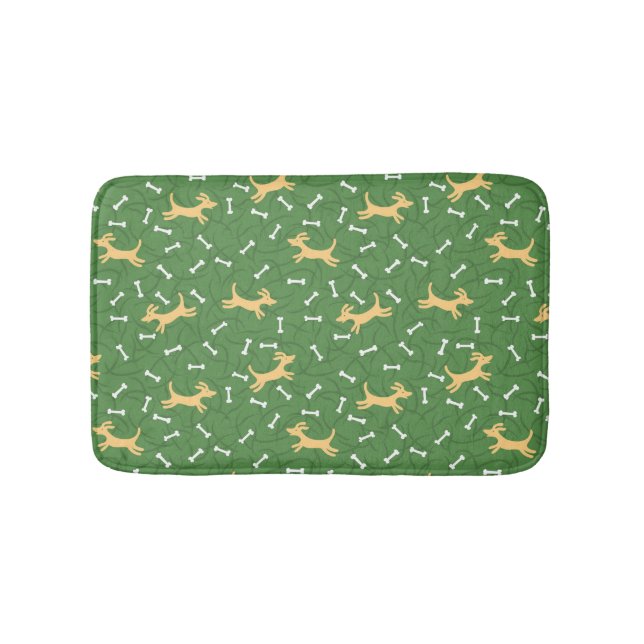 lucky dogs with bones background bath mat (Front)