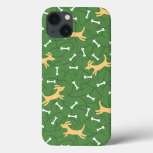 lucky dogs with bones background iPhone 13 case