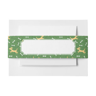 lucky dogs with bones background invitation belly band