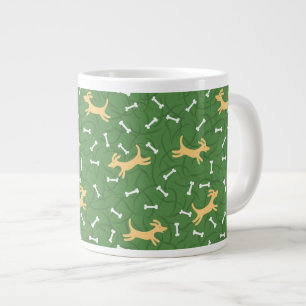 lucky dogs with bones background large coffee mug
