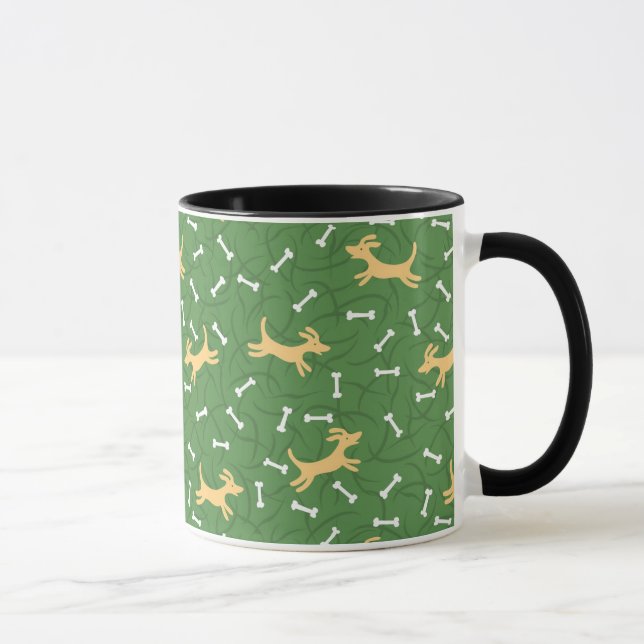 lucky dogs with bones background mug (Right)