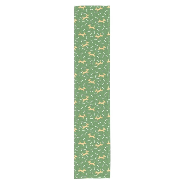 lucky dogs with bones background short table runner (Front)