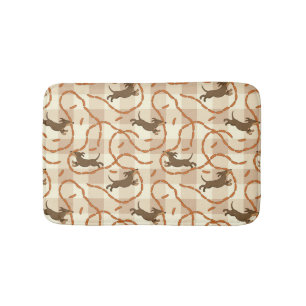 lucky dogs with sausages background bath mat