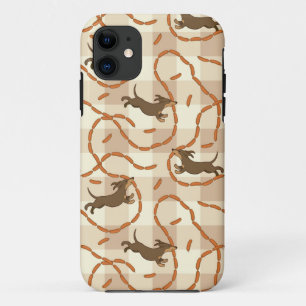 lucky dogs with sausages background iPhone 11 case
