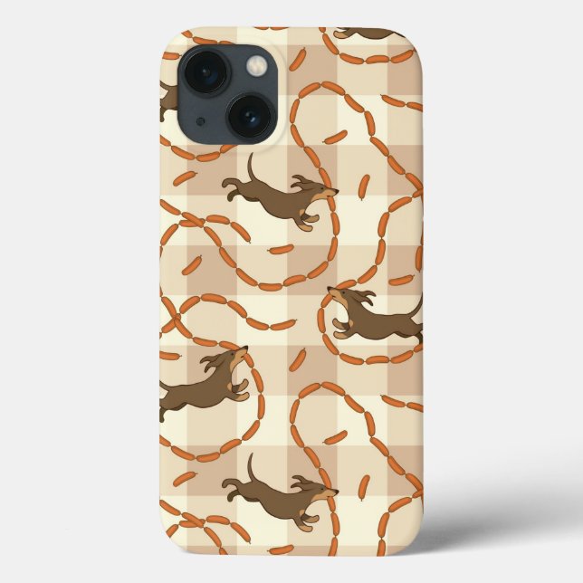 lucky dogs with sausages background Case-Mate iPhone case (Back)