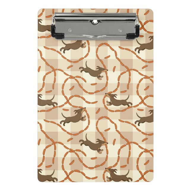 lucky dogs with sausages background mini clipboard (Front)