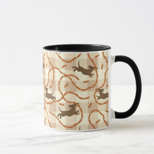 lucky dogs with sausages background mug