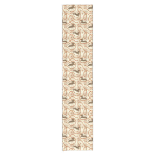 lucky dogs with sausages background short table runner