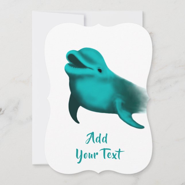 Lucky Dolphin - Add Your Text Holiday Card (Front)
