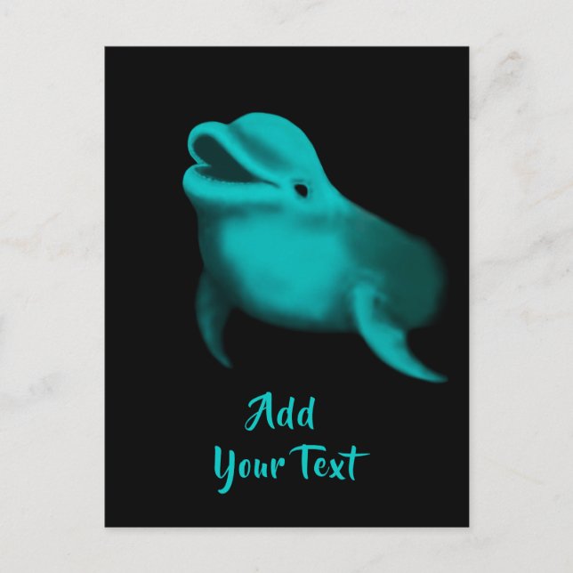 Lucky Dolphin - Add Your Text Holiday Postcard (Front)