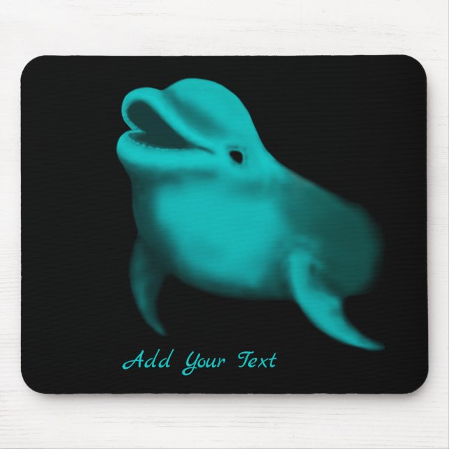 Lucky Dolphin - Add Your Text Mouse Mat (Front)