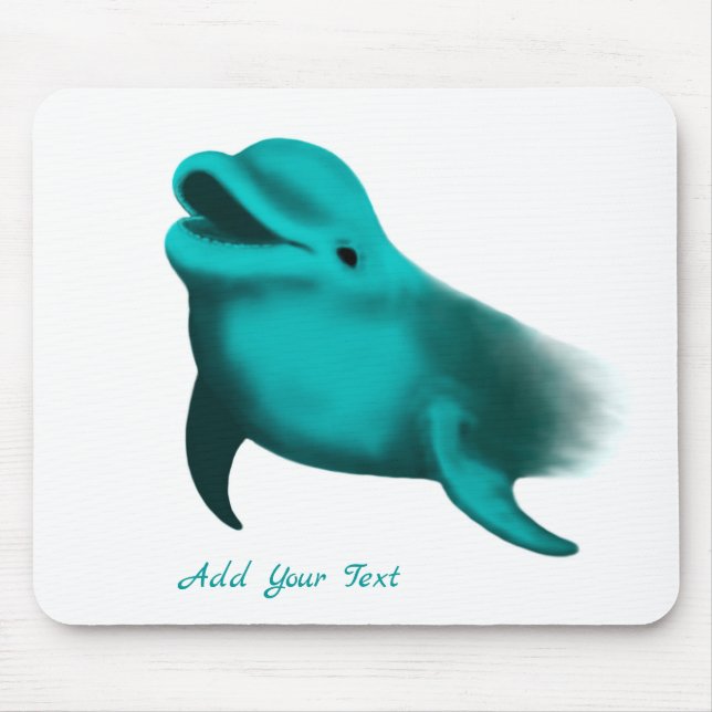 Lucky Dolphin - Add Your Text Mouse Mat (Front)