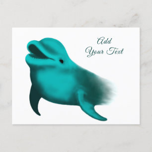 Lucky Dolphin - Add Your Text Postcard