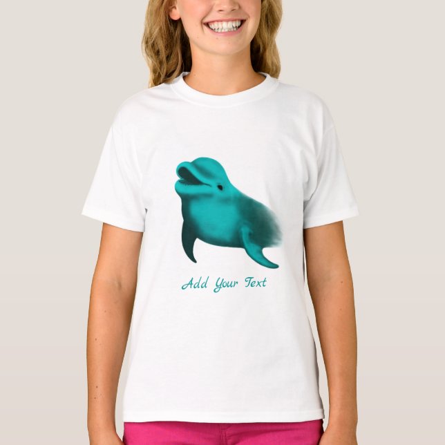 Lucky Dolphin - Add Your Text T-Shirt (Front)