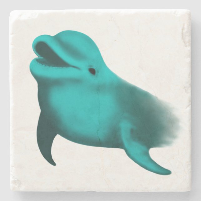 Lucky Dolphin Stone Coaster (Front)