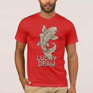 Lucky Draw Mahjong Koi Fish Vintage Tattoo Gaming  T-Shirt