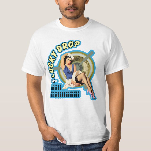 Lucky Drop WWII Nose Art T-Shirt (Front)