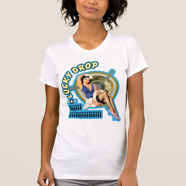 Lucky Drop WWII Nose Art T-Shirt (Front)