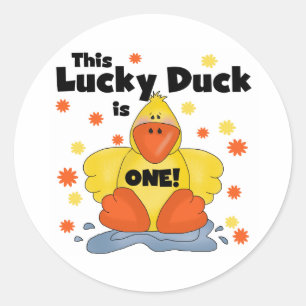 Lucky Duck 1st Birthday  T-shirts and Gifts Classic Round Sticker