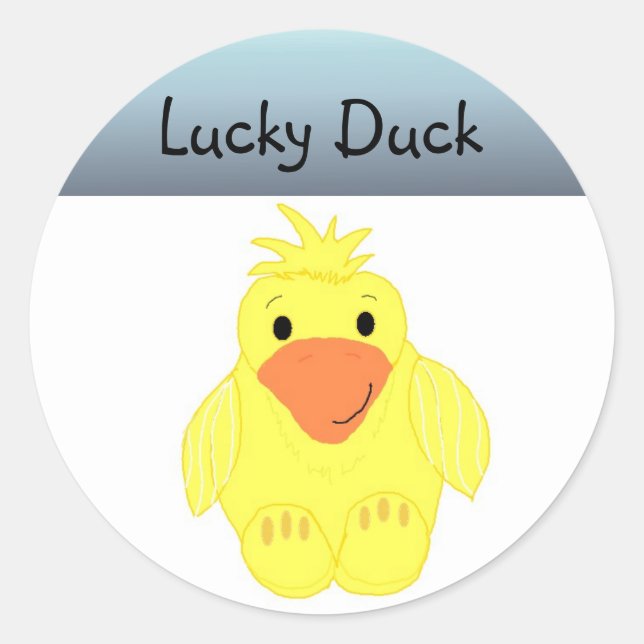 Lucky Duck Classic Round Sticker (Front)