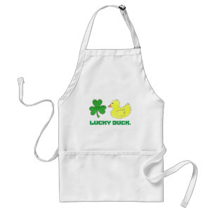 Lucky Duck Shamrock Clover Ducky St. Patrick's Day Standard Apron