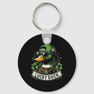 Lucky Duck Shamrock Funny St Patricks Day Waterfow Key Ring