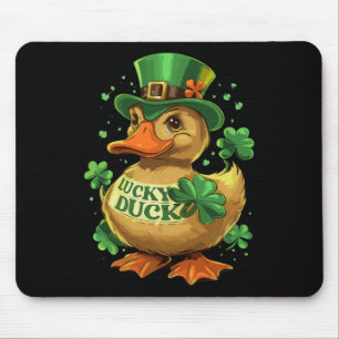 Lucky Duck Shamrock Funny St Patricks Day Waterfow Mouse Mat